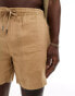 Polo Ralph Lauren Prepsters icon logo linen shorts in khaki tan CO-ORD