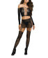 ფოტო #1 პროდუქტის Women's Lace Patterned Knit Lingerie Set with Attached Garters and Stockings