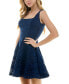 ფოტო #3 პროდუქტის Juniors' Square-Neck Fit & Flare Skater Dress