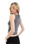 Фото #4 товара COLLUSION slash neck ribbed vest in grey