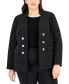 Фото #1 товара Plus Size Ponte Faux-Double-Breasted Blazer