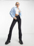 Фото #2 товара COLLUSION lightweight nylon biker jacket in baby blue