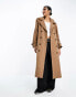 Фото #3 товара Selected Femme heavy weight wool trench coat in camel