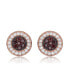 ფოტო #1 პროდუქტის Sterling Silver 18K Rose Gold Plated Cubic Zirconia Paved Roaring Studs Earring