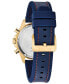 ფოტო #3 პროდუქტის Men's Chronograph Marine Star Blue Leather & Silicone Strap Watch 43mm