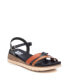 Фото #2 товара Women's Cross Strap Sandals, Black With Brown Accent