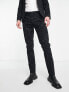 Twisted Tailor helfand skinny suit trousers in charcoal with leopard print flock