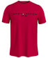 ფოტო #1 პროდუქტის Men's Embroidered Logo Slim-Fit Crewneck T-Shirt