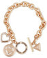 ფოტო #1 პროდუქტის Pavé Heart & Logo Charm Link Bracelet