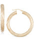 ფოტო #1 პროდუქტის Textured Twist Hoop Earrings in 14k Gold