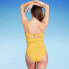 Фото #3 товара Women's Asymmetric Twist One Piece Swimsuit - Shade & Shore Gold L
