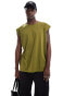 Фото #1 товара Brave Soul oversized raw edge vest in sea kelp green