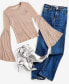 ფოტო #10 პროდუქტის Women's Whiskered Faded-Front Bootcut Denim Jeans