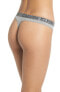 Фото #2 товара Calvin Klein 177752 Womens Cotton Thong Underwear Grey Heather Size Large