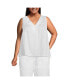 ფოტო #1 პროდუქტის Plus Size Linen V Neck Top