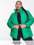 New Look Curve boxy puffer in green