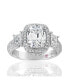 ფოტო #1 პროდუქტის Suzy Levian Sterling White Elongated Cushion Cut Cubic Zirconia Bridal Ring