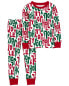 Фото #6 товара Baby 2-Piece Holly Jolly 100% Snug Fit Cotton Pajamas 12M