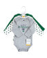 ფოტო #2 პროდუქტის Baby Boys Cotton Long-Sleeve Bodysuits, Cutest Clover, 3-Pack