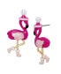 ფოტო #1 პროდუქტის Faux Stone Santa Flamingo Stud Earrings