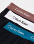 Фото #4 товара Calvin Klein cotton stretch boxer briefs 3 pack in black with coloured waistband