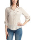 ფოტო #1 პროდუქტის Juniors' Collared Roll-Tab 3/4-Sleeve Shirt