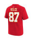 ფოტო #3 პროდუქტის Toddler Boys Travis Kelce Red Kansas City Chiefs Super Bowl LVIII Name and Number T-shirt