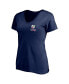 ფოტო #3 პროდუქტის Women's Navy Notre Dame Fighting Irish Mother's Day Logo V-Neck T-shirt