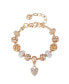 14K Gold Plated Cubic Zirconia Heart Charm Bracelet