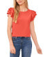 Фото #1 товара Women's Ruffled Flutter-Sleeve Short Sleeve Knit Top