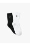 Papatya İşlemeli Soket Çorap Seti 2'li Çok Renkli