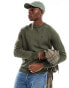 Фото #1 товара Polo Ralph Lauren icon logo cotton knit jumper in olive green