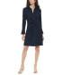 Фото #1 товара Petite Ribbed Knit Bell-Sleeve Shirtdress