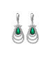 Фото #1 товара Silver-Tone Emerald Accent Layered Earrings