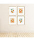 Фото #3 товара Little Clementine - Orange Citrus Linen Paper Wall Art -4 Ct Artisms - 8" x 10"