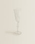 Engraved crystalline flute glass