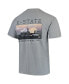Men's Gray Kansas State Wildcats Team Comfort Colors Campus Scenery T-shirt