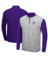 Фото #2 товара Men's Heathered Gray, Purple Northwestern Wildcats Prospect Quarter-Zip Jacket