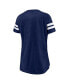 Фото #2 товара Branded Women's Navy Chicago Bears Plus Size Logo Notch Neck Raglan Sleeve T-Shirt