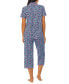 ფოტო #2 პროდუქტის Women's 2-Pc. Notched-Collar Cropped Pajamas Set