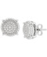 ფოტო #1 პროდუქტის Men's Lab Grown Diamond Cluster Stud Earrings (1/2 ct. t.w.) in 10k White Gold