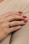 Luxury silver ring with zircons RI051W