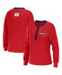 Women's Red St. Louis Cardinals Waffle Henley Long Sleeve T-shirt