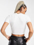 Фото #2 товара Nike Essential mini swoosh crop t-shirt in white