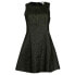 Made For Impulse Metallic Knit Jacquard Sleeveless Sheath Dress Black Gold M