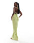 Фото #1 товара ASOS DESIGN plunge cowl maxi dress with strappy back in lime green