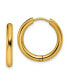 ფოტო #1 პროდუქტის Stainless Steel Polished Yellow plated Hinged Hoop Earrings