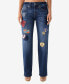 ფოტო #1 პროდუქტის Women's Ricki Straight Jeans with Patches