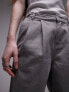 Фото #3 товара Topshop button tab detail straight leg trouser in grey