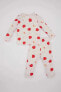 Kız Bebek Meyve Desenli Uzun Kollu Penye Pijama Takımı